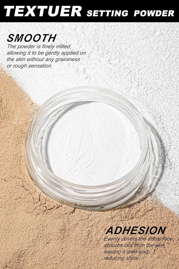 MAEPEOR Matte Setting Loose Powder 8 Colors Smooth and Lightweight Face Powder for Brightening and Setting Makeup with Face Puff (04 Valley)