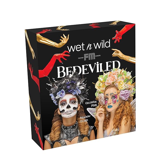 wet n wild Fantasy Makers Bedeviled Halloween PR Box - Makeup Set with Versatile Brushes, Unique Sponges,Vibrant Buildable & Blendable Palettes, & Lip Glosses for Unique Looks, Cruelty-Free & Vegan