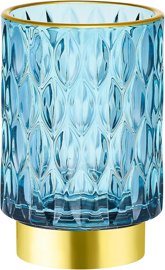 Makeup Brush Holder Organizer,Toothbrush Holders,Desk Pen Pencil Holder,Multifunctional Vintage Glass Brush Cup(A39-3-US)