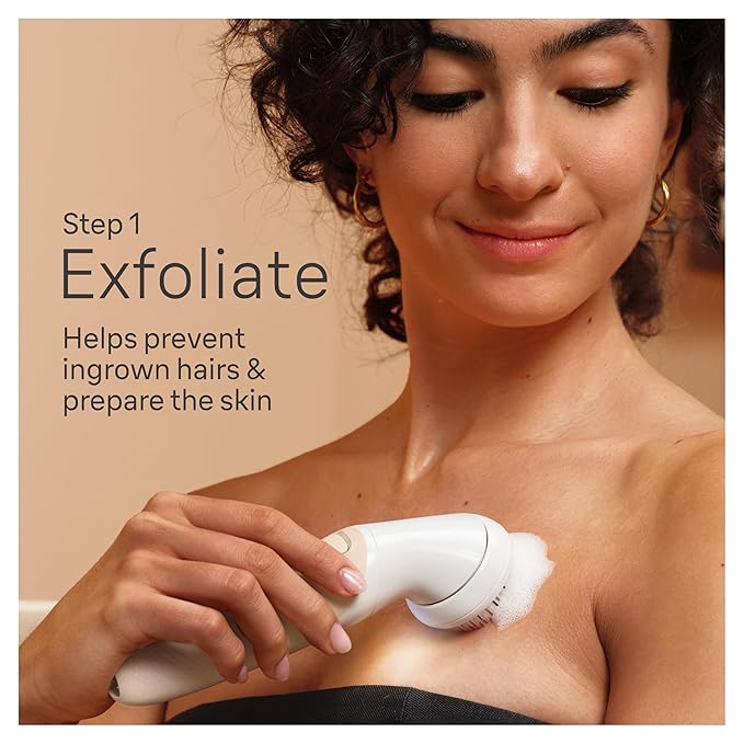 Braun Epilator Silk-épil 9 Flex SkinSpa, Hair Removal Device, 360 Flex and Pivoting Head, Wet and Dry, Includes Shaver Head, Trimmer Comb, Massage Pad, Exfoliation Brush and BodyTrimmer, SES9-481 3D