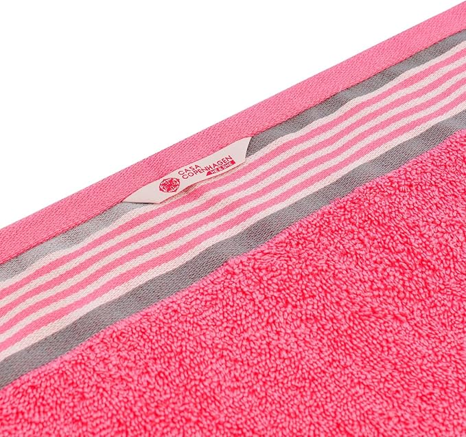 CASA COPENHAGEN He & She 2 Pieces Large Bath Sheet Set- Grey Violet + Dusty Pink, 550 GSM, Designed in Denmark Made of Soft Egyptian Cotton for Bathroom, Kitchen & Shower