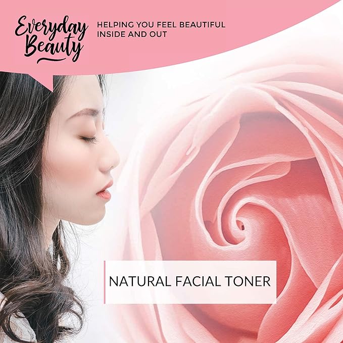 Rose Water Facial Toner - 16oz Bulk Alcohol-Free Vegan All Natural Refreshing for Face and Hair - Uplifts, Calming & Soothing for All Skin Types