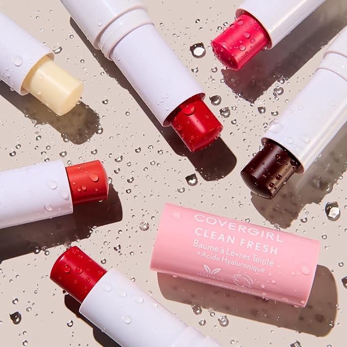 CoverGirl Clean Fresh Tinted Lip Balm, Vegan Formula, Hydrating, Natural Finish, Cruelty Free, You're the Pom, 1 Count