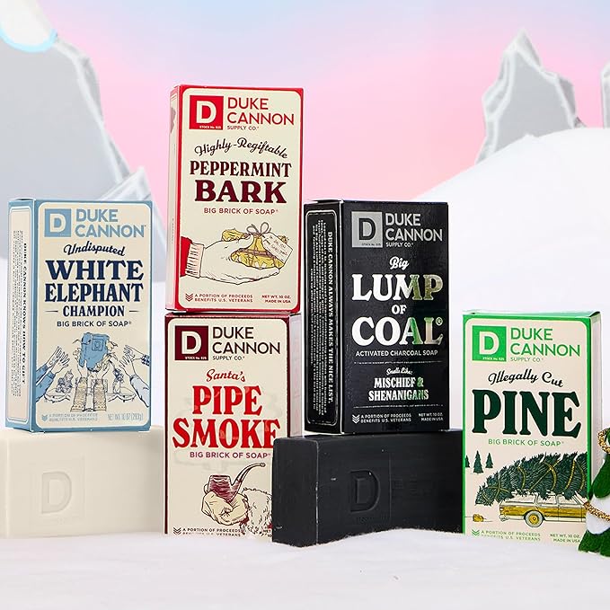 Duke Cannon Supply Co. Big Lump of Coal Soap Bar for Men Holiday Edition (Bergamot & Black Pepper Scent) Superior Grade, Extra Large, Paraben-free, All Skin Types, 10 oz (3 Pack)