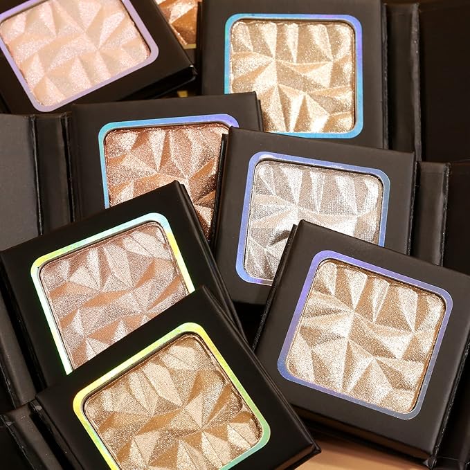 Shimmer Highlighter Palette Brown Color for Black Women,Highlight Makeup for Face/Body,Long Lasting Glow Illuminate Powder for Medium Skin,Highlighting Contour Palettes,Cruelty-Free