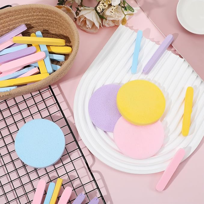 480 Pcs Compressed Facial Sponges 4 Colors Round Compressed Face Sponge for Clean, Reusable Makeup Removal Exfoliating PVA Facial Sponge for Esthetician Women Makeup Removal Wash Face Beauty Mask Spa