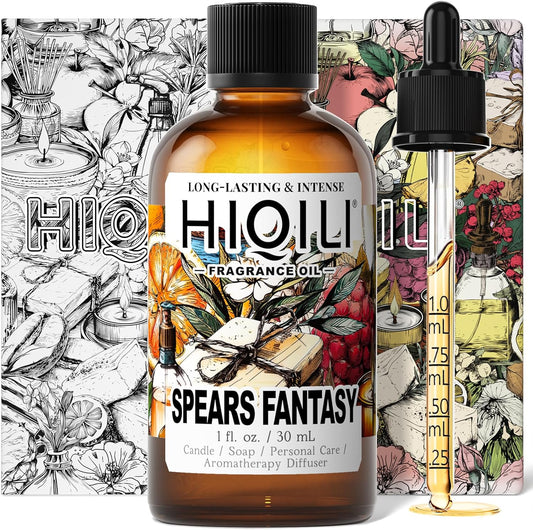 HIQILI Spears Fantasy Fragrance Oil for Home Diffuser, White Chocolate & Cupcake Scents, DIY Soap, Candle, Perfume Making, Long Lasting - 1 Fl Oz