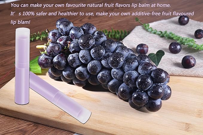 0.14oz Empty Flavored Lip Balm Container Tubes Plastic Homemade Moisturizing Lip Stick with Caps Bulk Fit for Women Adult DIY Making Supplies, 25 Count (Purple)