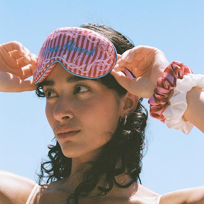 slip Welcome Aboard Contour Sleep Mask | Pure Silk, 100% Mulberry Silk | Contoured Design for Optimal Light Blocking & Comfort