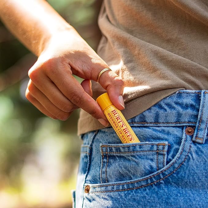 Beeswax Lip Balm Pack by Burts Bees for Unisex - 4 x 0.15 oz Lip Balm
