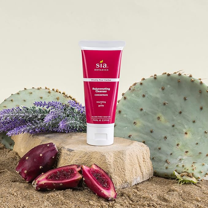 Rejuvenating Facial Cleanser (74ml/2.5oz Eco Tube) | Face Wash w/Prickly Pear, Aloe Vera, Orange Blossom | Natural, Clean, Botanical Skincare for Women