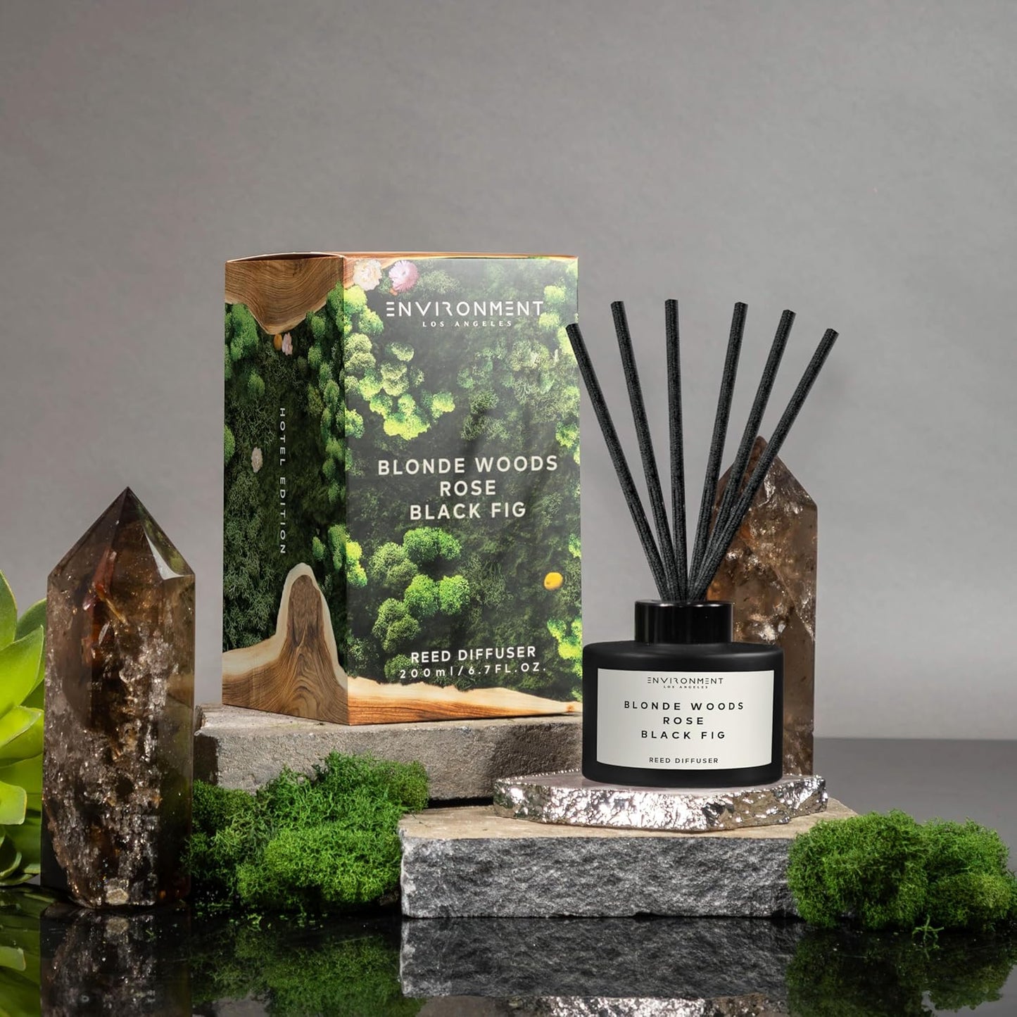 Environment Inspired by 5-Star Hotels EDT Reed Diffuser, 200ml Luxury Scented Reed Diffuser Aromatherapy (Blonde Woods | Rose | Black Fig) Reed Diffusers for Home, Diffusing Oil, Home Fragrance