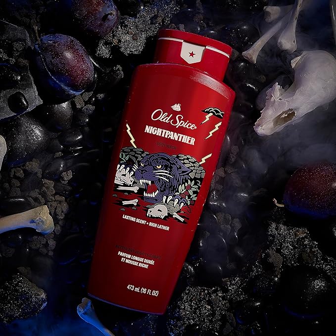 Old Spice Body Wash for Men, NightPanther, 24/7 Shower Freshness, 24 fl oz (Pack of 4)