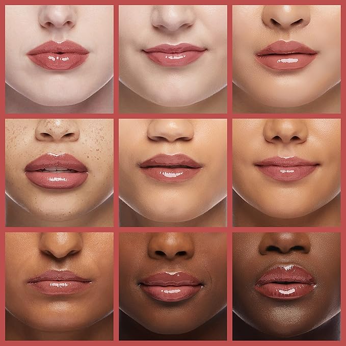 Plumping, Hydrating Lip Gloss - Long Lasting, Non-sticky Tinted Balm Revitalizes Dry Lips (ROSEWOOD)