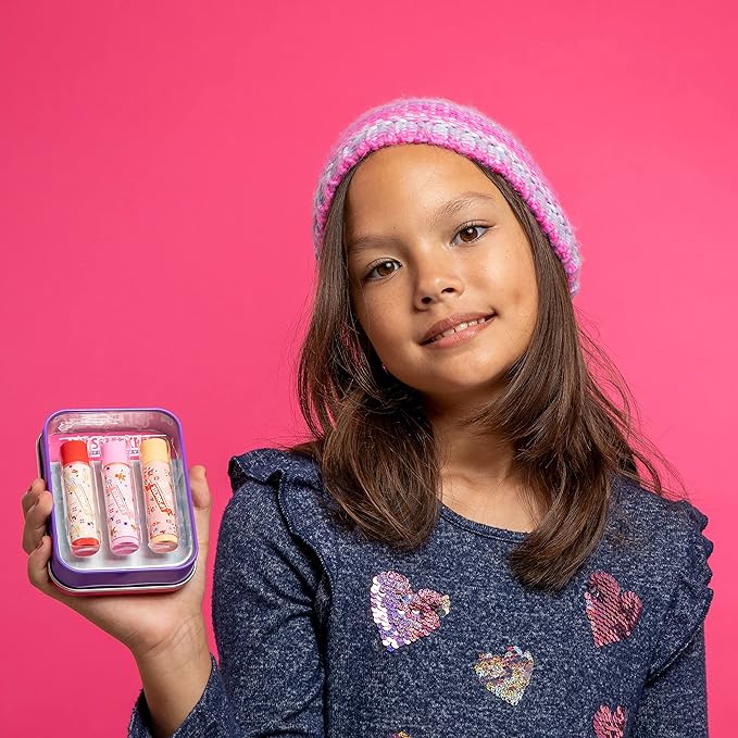 Lip Smacker Holiday Christmas Flavored Lip Balm Original & Best Tin - Moisturizing, Soothing Trio Eggnog, Gingerbread, & Candy Cane