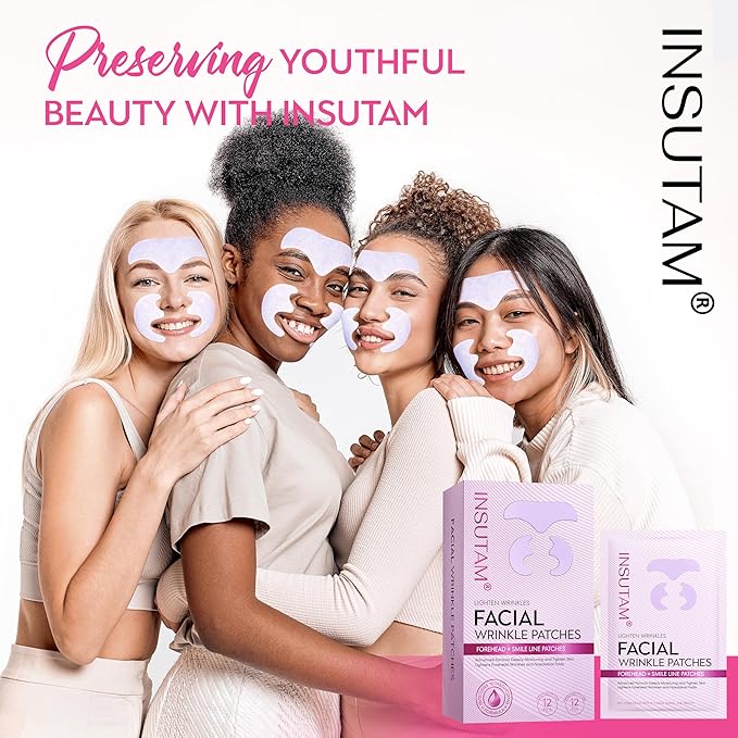 Forehead Wrinkle Patches for Anti-wrinkles: Overnight Face Wrinkles Patches to Lift Smile Lines for Women (PINK)