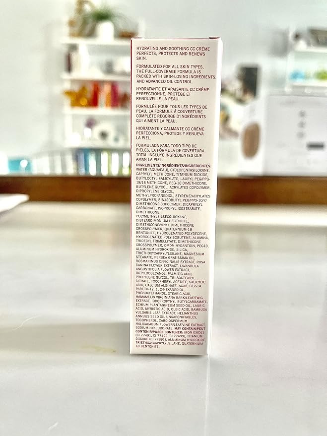 Mirabella Defense CC Creme Full Coverage Foundation with SPF 20, CC Cream Foundation with Sunscreen & Hyaluronic Acid, Oil Control with Salicylic Acid - Dark