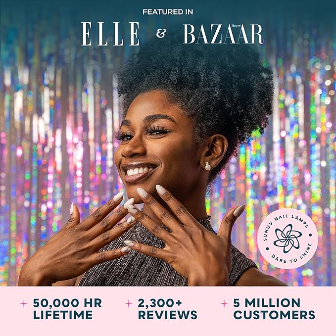 SUNUV LED UV Nail Light, UV Lamp for Gel Nails Polish with 4 Timer Settings, LCD Display Removable Base, SUN4S Pink