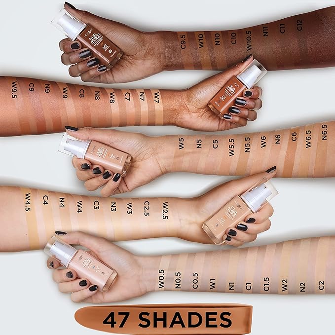 L’Oréal Paris True Match Super-Blendable Foundation, Medium Coverage Liquid Foundation Makeup with SPF 17, W10, Deep, 1 Fl Oz (Pack of 2)