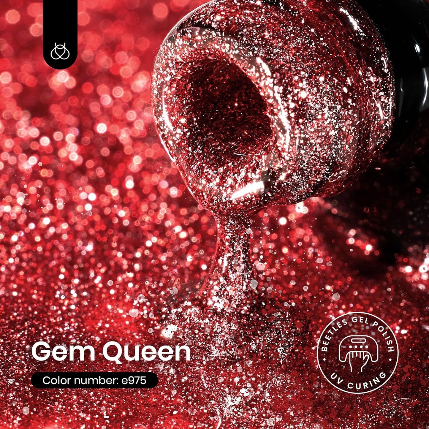 Beetles Red Cat Eye Gel Nail Polish, 15ml Glitter Nail Polish with Magnet Gel Soak Off UV LED Nail Lamp Reflective Nail Art DIY Home Manicure Design Gift for Women