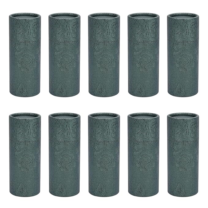 NICENEEDED 10 Pcs Empty Kraft Paper Jar, 30ml Cardboard Boxes, Essential Oil Bottle Packaging Box Round Paper Cardboard Case Gift Tube Container for Pencils Tea Caddy Coffee Cosmetic Crafts