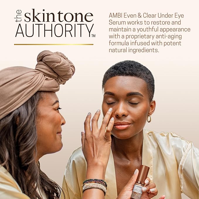 Ambi Even & Clear Under Eye Serum Anti Aging Formula with Peptides and Hyaluronic Acid to Reduce Fine Lines and Wrinkles, with Cocoa Butter Cleansing Bar