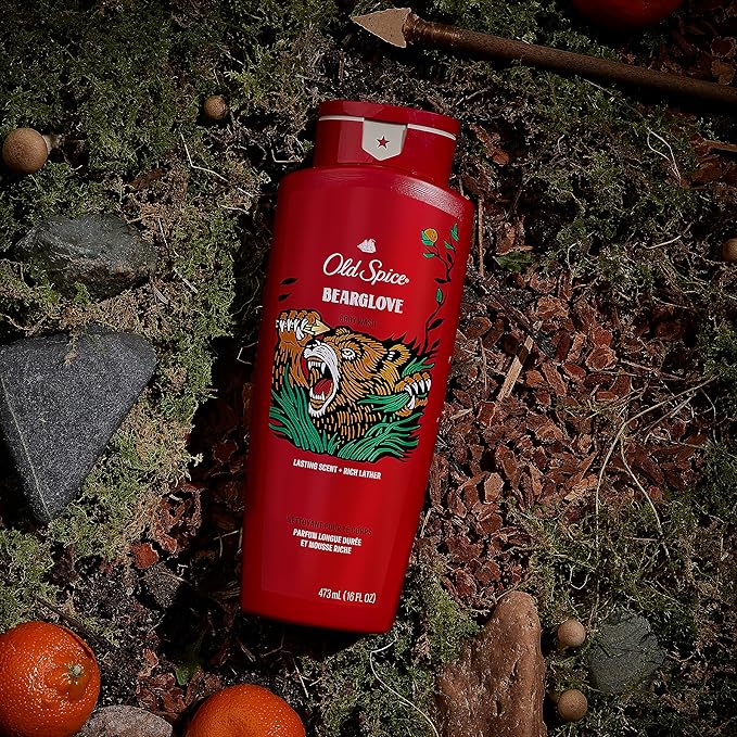 Old Spice Body Wash for Men, Bearglove, Long Lasting Lather, 24 fl oz (Pack of 4)
