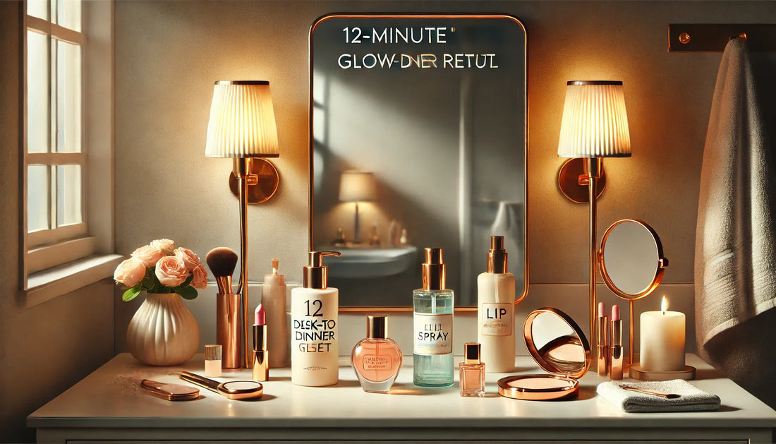 Desk-to-Dinner Glow Reset: A 12-Minute Ritual for Makeup, Skin & Scent