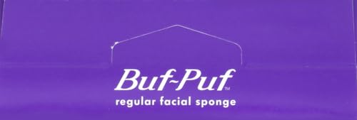 Buf-Puf Regular Facial Sponge, Dermatologist Developed, Removes Deep Down Dirt & Makeup that Causes Breakouts and Blackheads, Reusable, Exfoliating, White, 1 Count (Pack of 3)