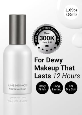 JUNG SAEM MOOL Essential Mool Cream 1.7 Fl Oz, Lightweight Watery Face Cream with Ceramide and Panthenol for Deep Hydration and Radiant Skin, Skin Barrier Support, Korean Foundation Makeup Prep