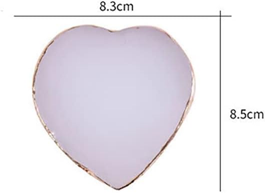 Heart Shape Resin Palette Nail Art Painting Palette Nail Design Palette Gold Edge Nail Holder Makeup Display Board Manicure Tool Pink