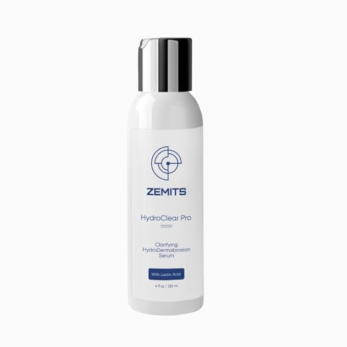 Zemits HydroClear Pro – Professional Hydrodermabrasion Solution for Spa Facial Machines – Gentle Purifying Formula for Smooth, Refreshed-Looking Skin (4 fl oz)