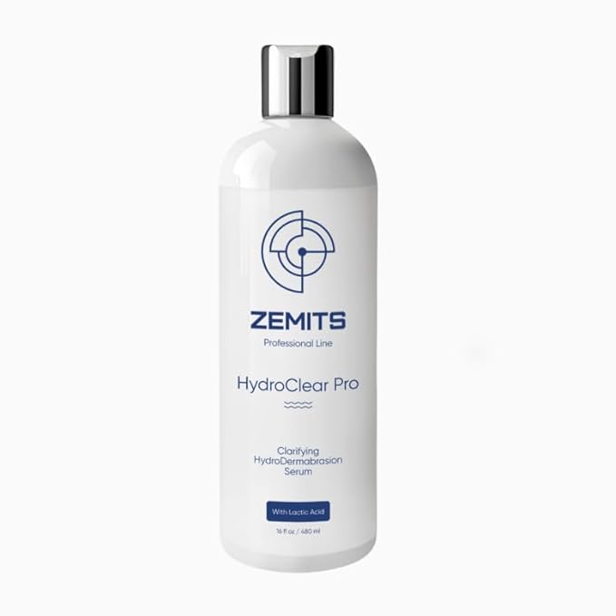 Zemits HydroClear Pro – Professional Hydrodermabrasion Solution for Spa Facial Machines – Gentle Purifying Formula for Smooth, Refreshed-Looking Skin | 16 fl oz