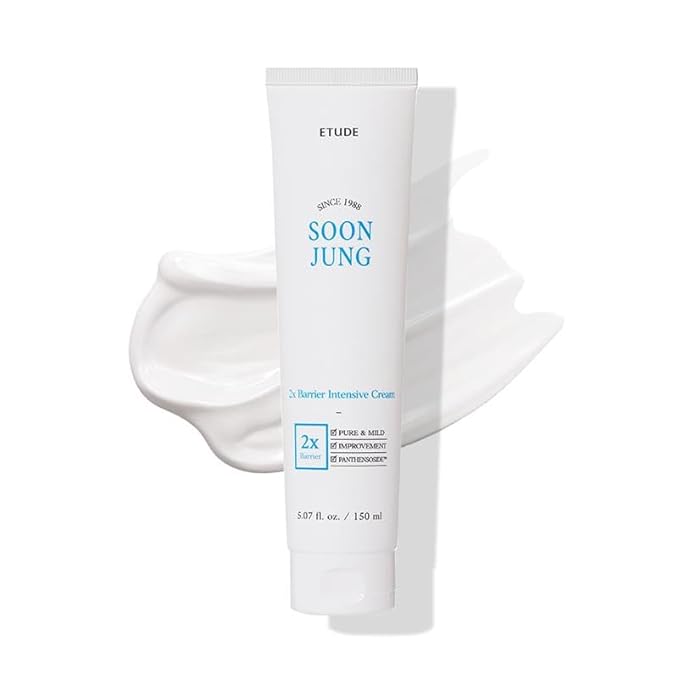 ETUDE SoonJung 2x Barrier Intensive Cream (Original), Hypoallergenic Shea Butter Hydrating Facial Cream for Sensitive Skin, Water-oil Balance & Panthenol, Korean Skin Care (5.07 Fl Oz)