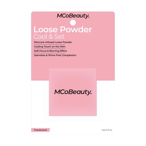 MCoBeauty Loose Powder Cool & Set - Translucent, Finely Milled Water-Based Setting Powder, Vegan, Cruelty Free Cosmetics
