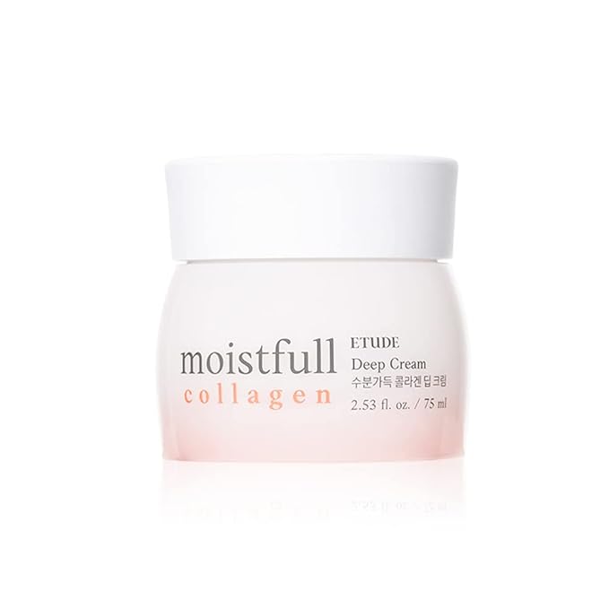 ETUDE Moistfull Collagen Deep Cream, Face Moisturizer, Super Collagen Water, Macadamia Seed Oil, Lupinus Albus Protein, Deep Moisturizing Cream, Korean Skin Care, Beauty (2.53 Fl Oz)