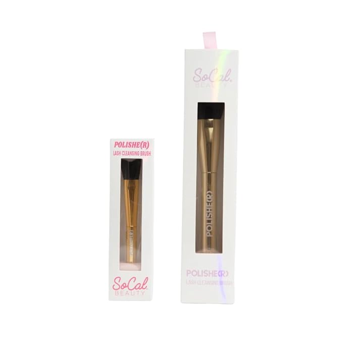 Polishe(r) Lash Cleansing Brush by SoCal Beauty - Ultra-Soft Synthetic Bristles for Gentle Lash Line Cleaning, Pairs Perfectly with Keep It Squeaky Cleanser