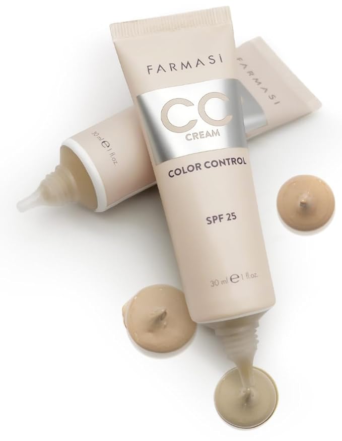 FARMASi CC Color Control Cream, Natural and Flawless Finish, Enriched Formula with Multimineral & Spf 25+, All-Day Hold, All Skin Types, 1 fl. oz, 01 Light