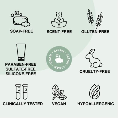 Gle Face Cleanser for Sensitive Skin Purifying Foaming Gel pH Balancing Daily Sensitive Skin Face Wash, Hyaluronic Acid, Oil Free and Soap Free Non Comedogenic | 4.9 fl oz