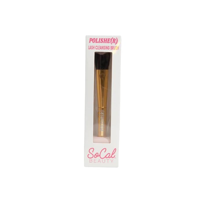 Polishe(r) Lash Cleansing Brush by SoCal Beauty - Ultra-Soft Synthetic Bristles for Gentle Lash Line Cleaning, Pairs Perfectly with Keep It Squeaky Cleanser