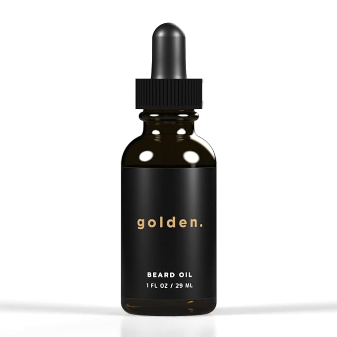 Golden Grooming Co. Beard Oil for Men - Nourishing & Organic Beard Moisturizer - Organic Oil for Beard Growth - All-Natural Formula with Vitamin E - Smooth and Soft Beard - 1 fl oz