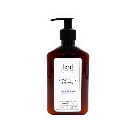 Goat Milk Lotion, Lavender Fields Fragrance, Hydrating Lotion for Men & Women With Nourishing Goat Milk, Shea Butter, Sunflower Oil & Aloe, Packed With Vitamin A, E & Selenium, 9 Oz