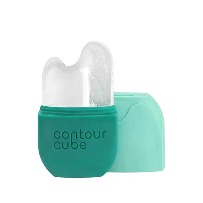 Contour Gua Cube - Gua Sha Face Massage Tool - Ice Roller for Sculpting, De-Puffing & Lymphatic Drainage - Face Ice Roller & Massager - Compact Skin Care Tools for Daily Skincare & Travel - Jade