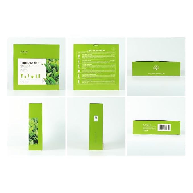 Green Tea Skincare Set, 5 Pcs Skincare Gift Set with Cleanser, Face Serum, Face Cream, Eye Cream, Toner , Skincare Kits For Teen Girls, Hydrating Facial Kit For Women