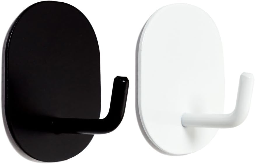 Magnetic Hooks,Strong Hooks for Kitchen, Refrigerator, Wardrobe and Outdoor Grill, Cabin, Hanging Clothes, Keys, Kitchenware(White&Black, 2psc)