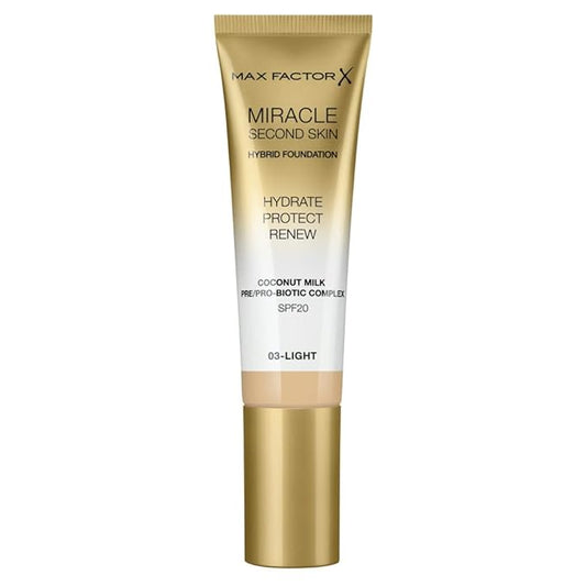 Max Factor Miracle Second Skin Foundation SPF 20-03 Light Foundation Women 1.01 oz