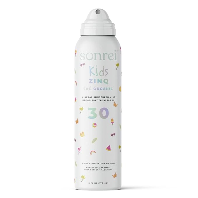 Sonrei Kids ZinQ™ Organic Mineral Mist Sunscreen | SPF 30, Broad Spectrum, Water-Resistant | Vegan, Eco-friendly (6 Fl Oz (Pack of 1))