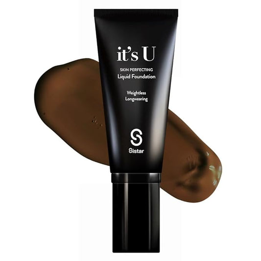 Sistar it's U Skin Perfecting Liquid Foundation Medium Coverage Buildable Weightless Longwearing Blendable 35 g / 1.23 oz. (Deep Espresso)