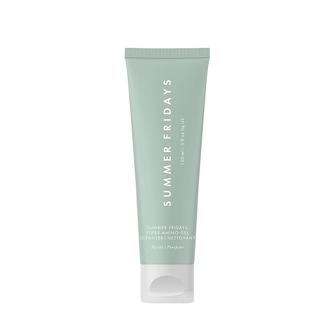 Summer Fridays Super Amino Gel Cleanser - Gentle Face Cleanser + Makeup Remover - Helps to Calm Irritation, Balance pH, Nourish Skin + Restore Moisture (5 Fl Oz)