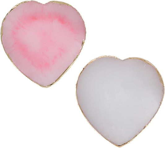 Nail Polish Palette, 2Pcs Resin Nail Art Palette, Nail Painting Mixed Color Palettes, Gold Edge Makeup Mixing Tray, Nail Supplies For Nail Techs, Nail Art Display Board(Love)